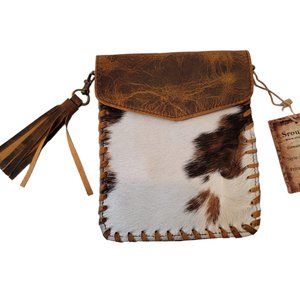 2026Western Genuine Leather Cowhide Mini Crossbody cell Phone smart mobile Purse